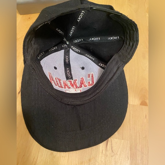 Lucky Brand Black Canada Flat Bill SnapBack Hat - Picture 6 of 9